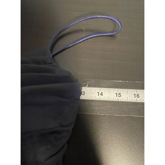 Vintage Blondie Nites Juniors Dress Size 1 Blue Mesh Babydoll HOCO Prom Y2K FLAW - Picture 5 of 8